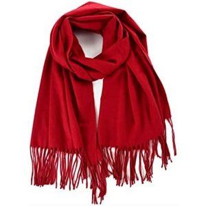 NEW WOMEN'S Scarf Classic Tassels Soft - Red